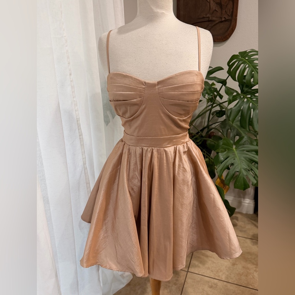 Windsor Satin Lace Up Open Back Dress L NWT